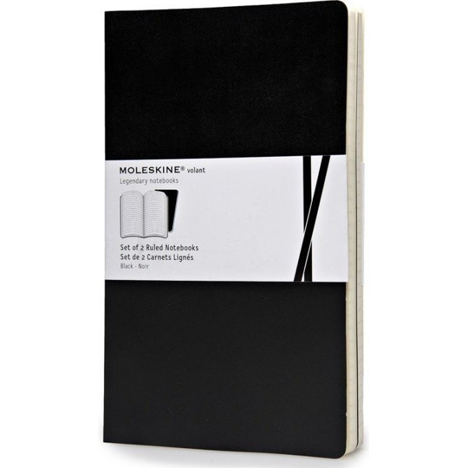 Блокнот MOLESKINE VOLANT POCKET, линейка, черный QP711BK